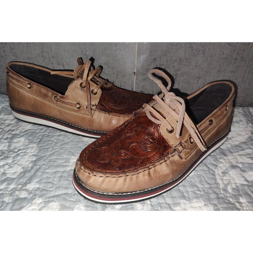 Roper Women's Filly Burnished Tan Slip On Casual Shoes Sz 8.5